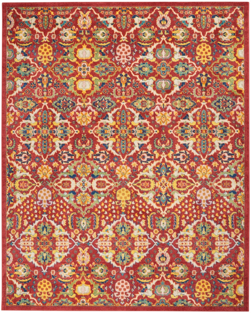 Allur Alr03 Red Multicolor Area Rug 9 Ft x 12 Ft