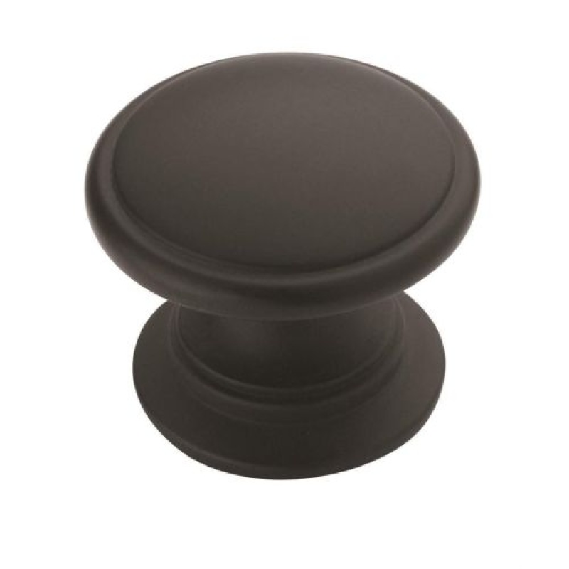 Ravino Zinc Cabinet Knob - Matte Black - 1 1/4" (32 Mm) Length