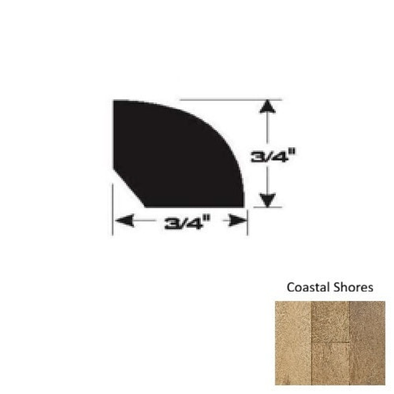 Coastal Shores Hardwood Moulding / Trim - 90" Quarter Round - Ultra Low Gloss Urethane