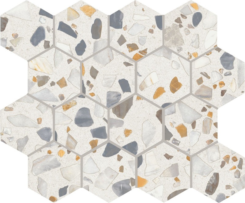 Curation Shore Porcelain Mosaic - 3" Hexagon - Polished