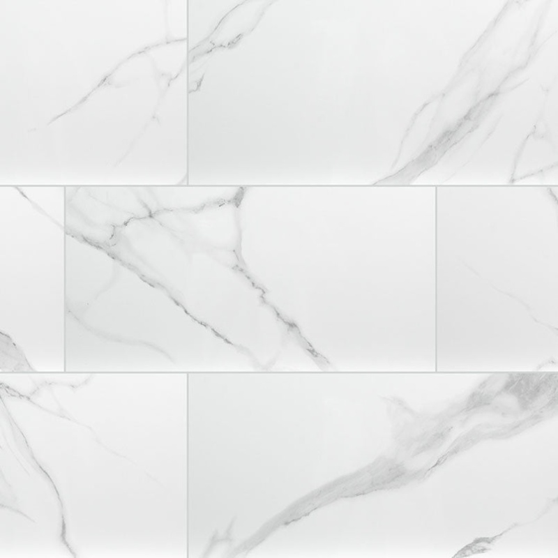 Dymo Statuary White Ceramic Tile - Glossy - 12" X 24"