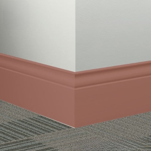 Johnsonite Red Clay Rubber Millwork Contoured Wall Base - 5 1/4" X 96" X 3/8" Inflection - Millwork Contoured Wall Base