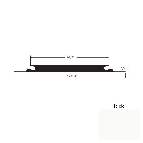 Johnsonite Icicle Vinyl Moulding / Trim - 5 1/2" X 7 13/16" X 3 Ft (36") X 12" Carpet Insert Threshold - Carpet Insert Threshold