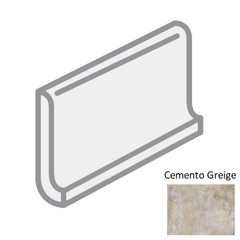 Brooklyn Cemento Greige Porcelain Cove Base Trim