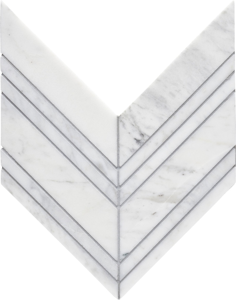Completa Calacatta Gris Marble Mosaic - Chevron - Honed
