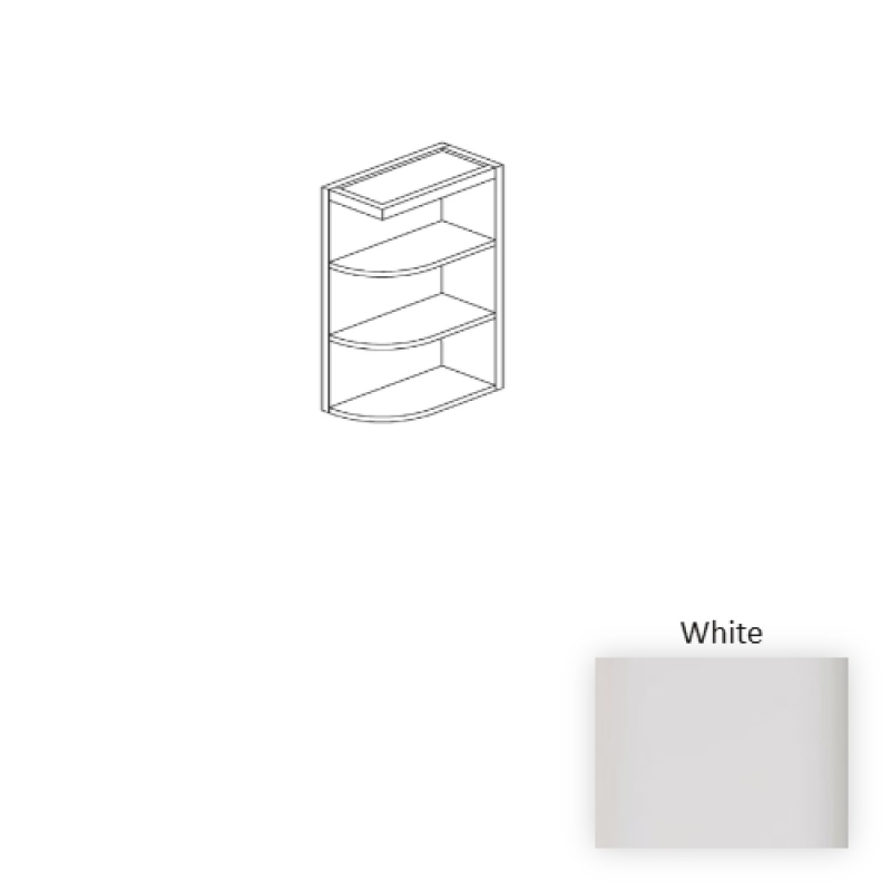 White Wood Kitchen Wall End Shelf 9" x 12" x 36"