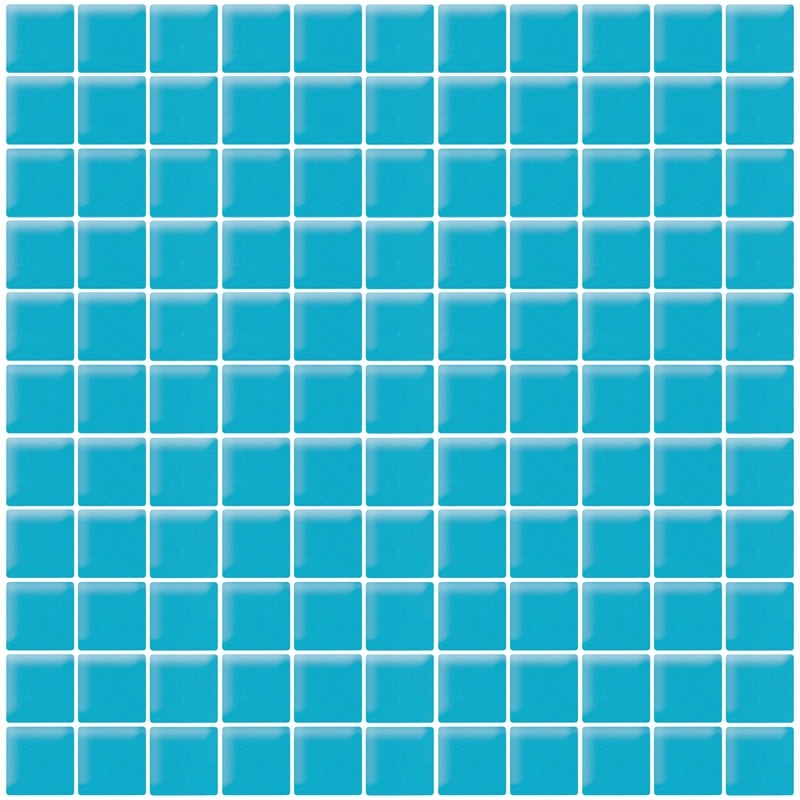 Color Palette Turquoise Glass Mosaic - 1" X 1" - Matte