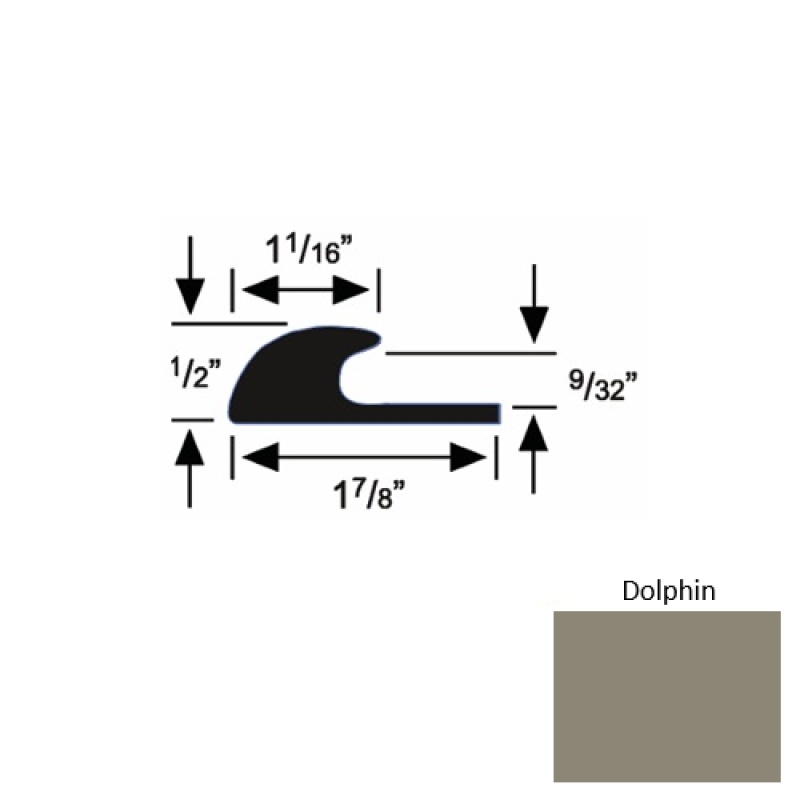 Solid 40 Dolphin Rubber Carpet Edge Guard