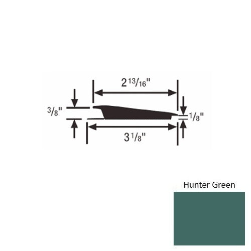 Solid 67 Hunter Green Rubber Rolling Traffic Transition