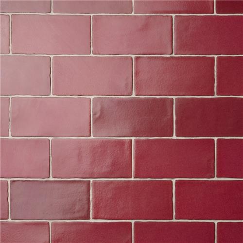 Antic Special Red Moon Ceramic Tile - Glossy - 3" X 6"