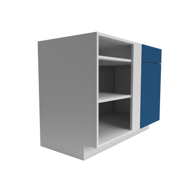 Manhattan Cobalt Blue Matte Wood Kitchen Corner Blind Base Cabinet