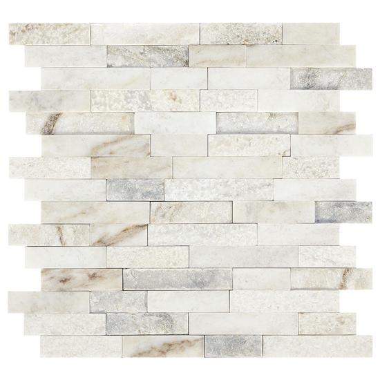Presario Lumen White Marble Mosaic - Linear - Mixed