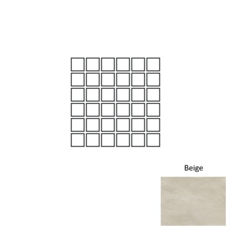 Ecoslate Beige Porcelain Mosaic - 2" X 2" - Natural