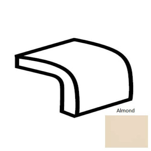 Keystones Unglazed Mosaic Almond Porcelain Floor & Wall Trim - 1" X 1" Cap - Matte