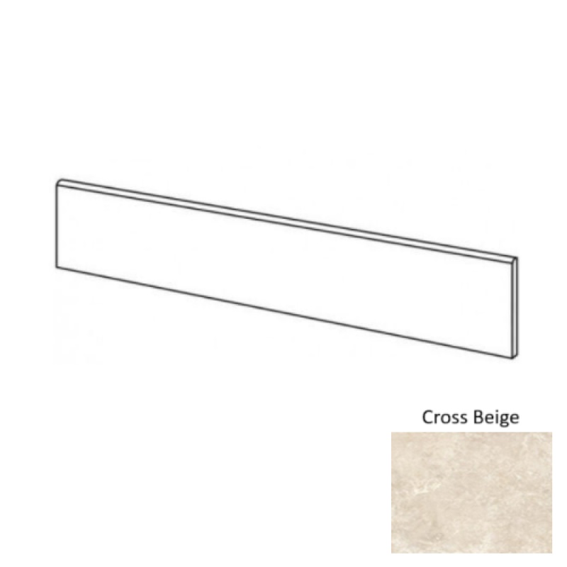 Realstone Travertino Cross Beige Porcelain Wall Trim - 3" X 24" Bullnose - Matte