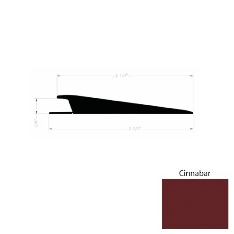 Solid 74 Cinnabar Rubber Rolling Traffic Transition - 3 1/2" X 9 Ft (108") X 3/8"