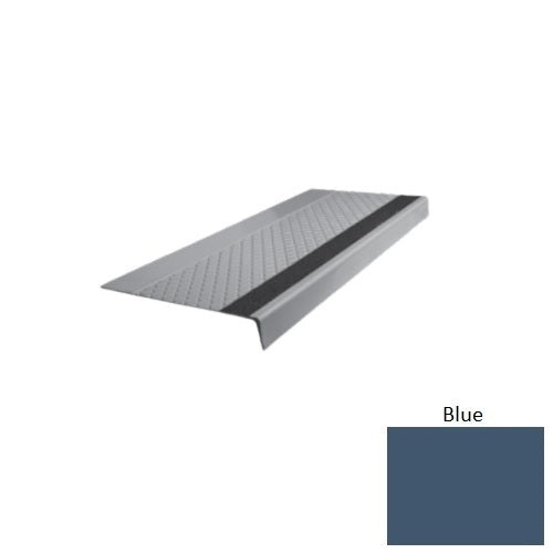 Flextones Blue Type 685 With Flush Ribbed / Smooth Insert Distinct Designs Rubber - 12" X 72" Stair Tread - Diamond Profile Design