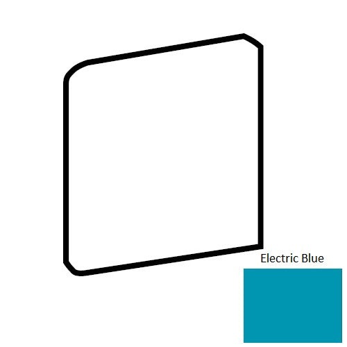 Color Wheel Classic Electric Blue Ceramic Wall Trim - 6" X 6" Bullnose Corner - Semi Gloss