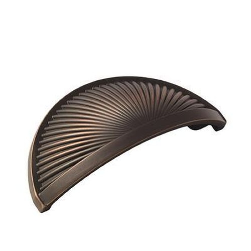 Sea Grass Zinc Cabinet Cup Pull - Oil Rubbed Bronze - 3" (76 Mm) Center To Center