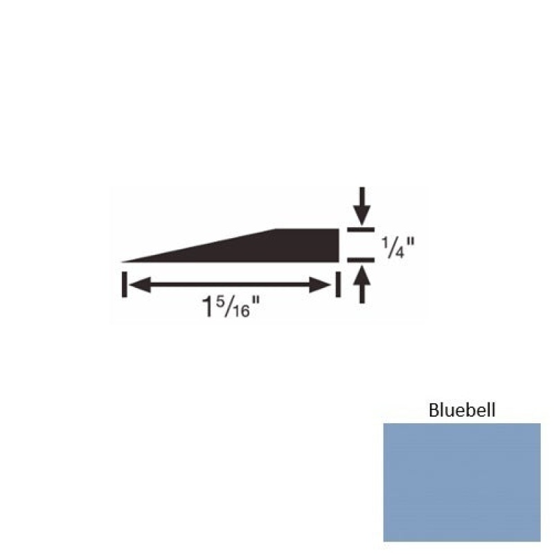Solid 24 Bluebell Rubber Reducer Strip - 1 5/16" X 9 Ft (108") X 1/4"