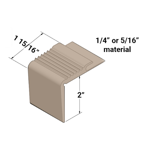 Johnsonite Beige Vinyl Recessed Stair Nose Trim