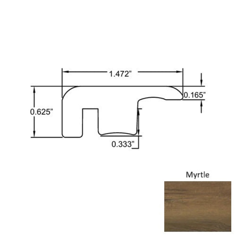 Seaside Myrtle Laminate Wood Moulding / Trim - 94" End Cap - Embossed