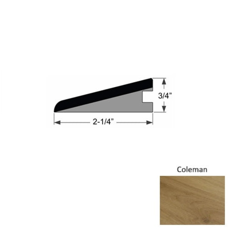 Manor Coleman Hardwood Moulding / Trim - 2 1/4" X 96" Ramp Reducer - Urethane