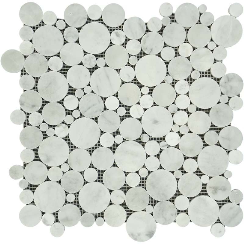 White Carrara Marble Mosaic - Bubble