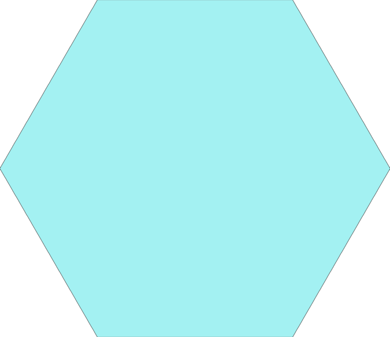 Basic Aqua Ceramic Tile - Glazed - 8.75" X 10" Hexagon