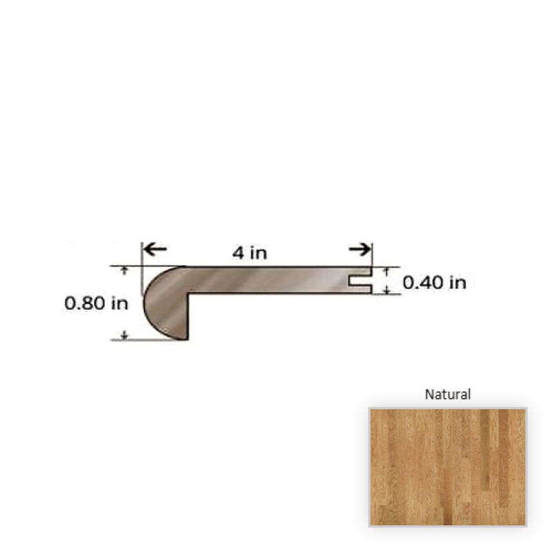Red Oak Natural 84.25" Stair Nose Trim