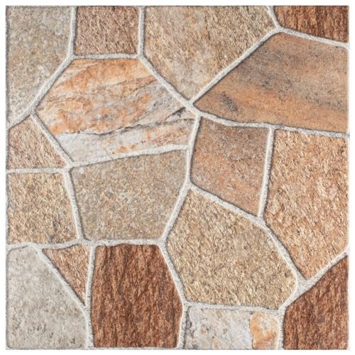 Leticia Beige Ceramic Tile - Glossy - 17 3/4" X 17 3/4"