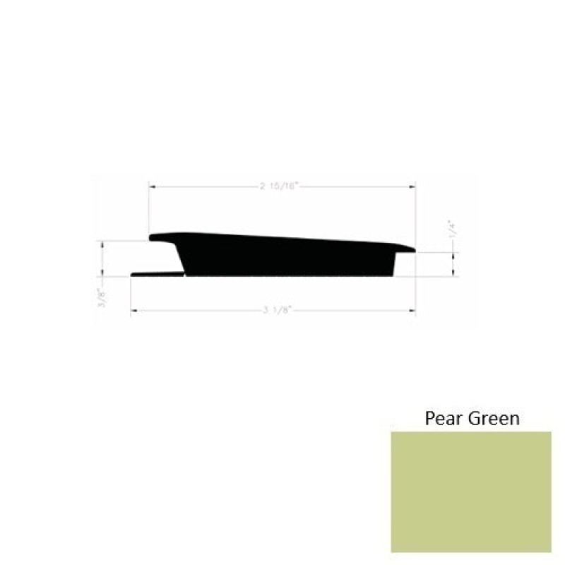 Solid 75 Pear Green Rubber Rolling Traffic Transition - 3 1/8" X 9 Ft (108") X 3/8" - 1/4"