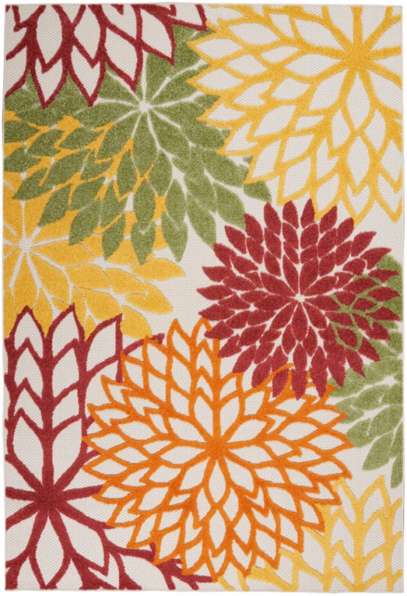 Aloha Red Multicolored Alh05 Polypropylene & Polyester Contemporary Area Rug - 10 Ft X 13 Ft - Red Multicolored