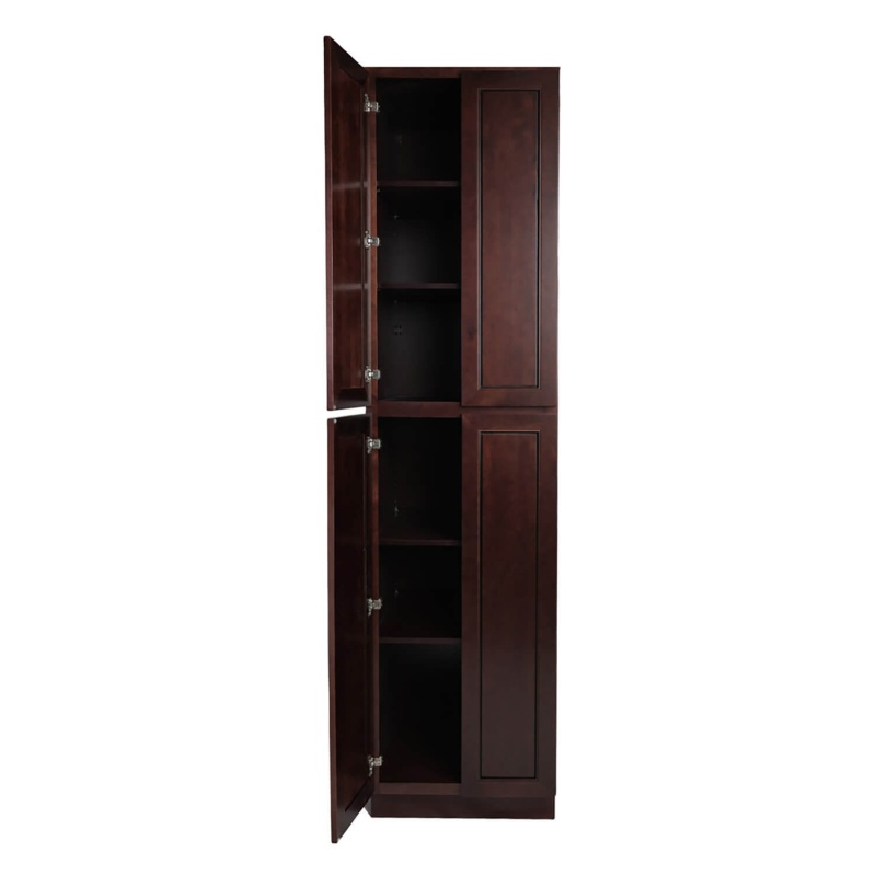 Chocolate Mahogany Wood Kitchen Pantry Cabinet