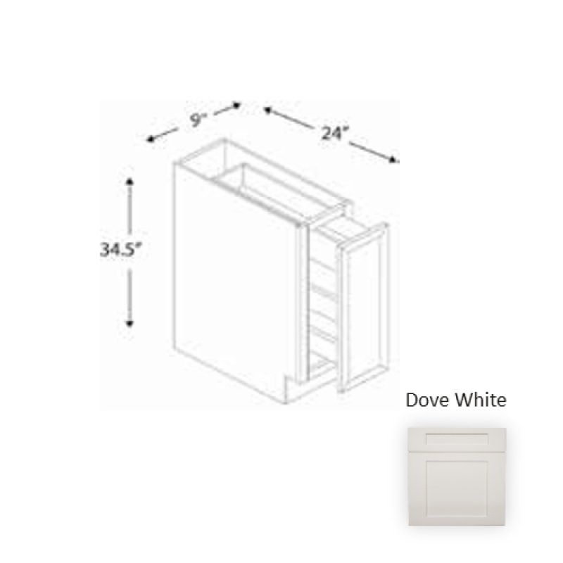 Framed Shaker Classic Dove White Base Cabinet