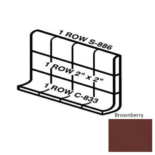 Keystones Unglazed Mosaic Brownberry Porcelain Wall Trim - 5" X 12" Built Up Base (Mb5b) - Matte