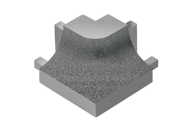 Dilex Ahk 90 Degree Outside Corner Metal Tile Edging Trim - Pewter Textured Color Coated Aluminum - 1/2" X 1"