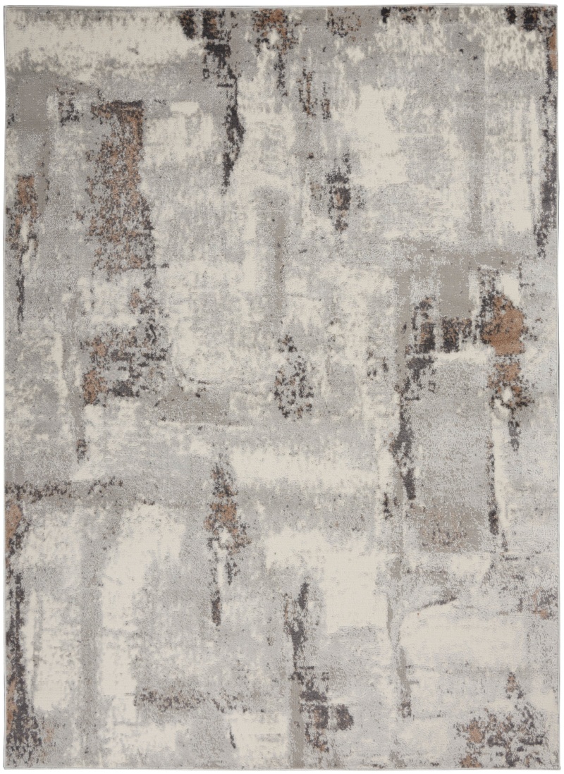 Elation Etn06 Grey Ivory Polypropylene Modern Area Rug