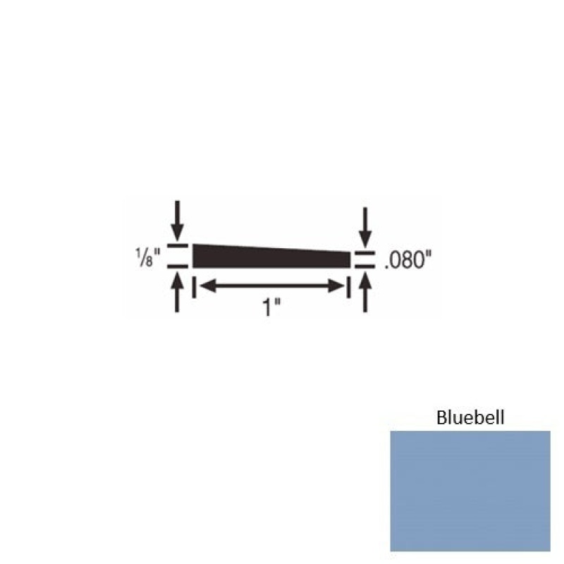 Solid 59 Bluebell Rubber Reducer Strip - 1" X 9 Ft (108") X 1/8"