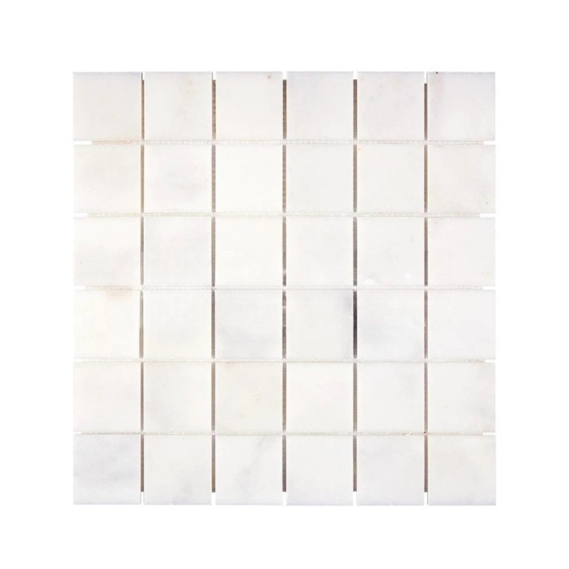 Afyon White Marble Mosaic - 2" X 2" - Polished