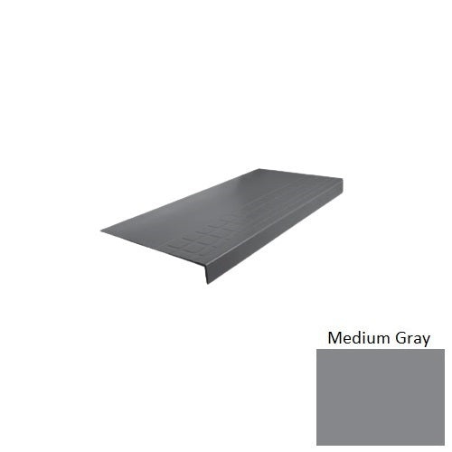 Flextones Medium Gray Type 800 Distinct Designs Rubber - 12 1/4" X 72" Stair Tread - Raised Square Design