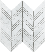 Pietra Antica Metropolitan White Carrara Marble Mosaic - Chevron - Honed