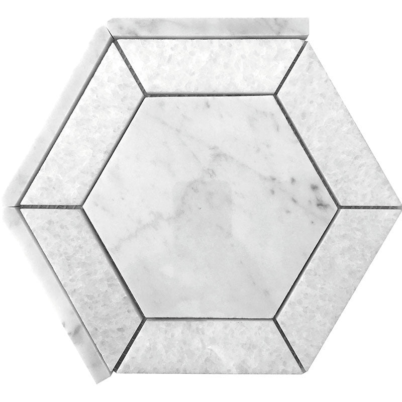 Dc Metro Bianco Carrara / Crystal White Marble Mosaic - Wakefield - Polished