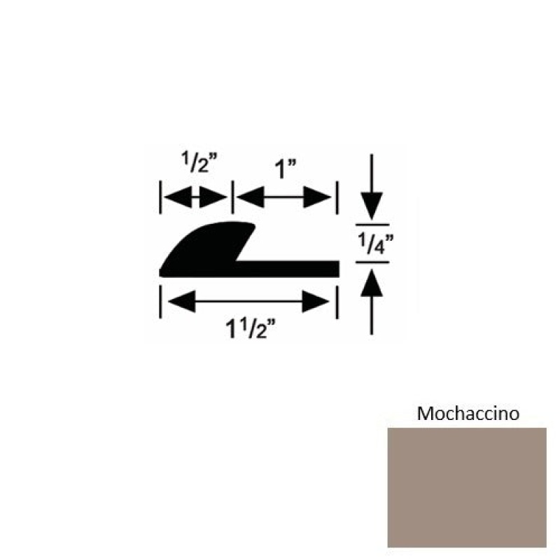 Solid Mochaccino Rubber Underlap Carpet Edge