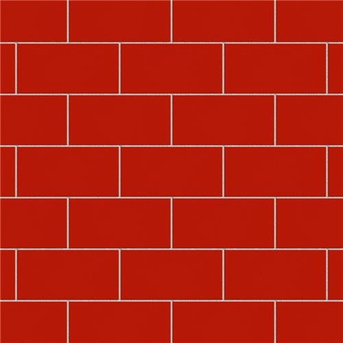 Projectos Bold Red Ceramic Tile - Glossy - 3 7/8" X 7 3/4"