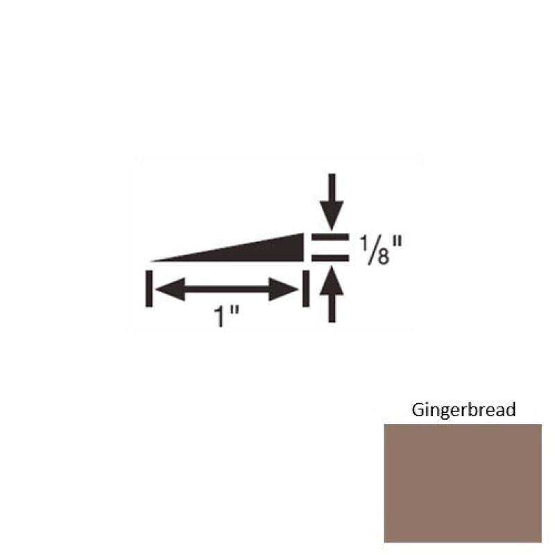 Solid 22 Gingerbread Rubber Reducer Strip - 1" X 9 Ft (108") X 1/8"