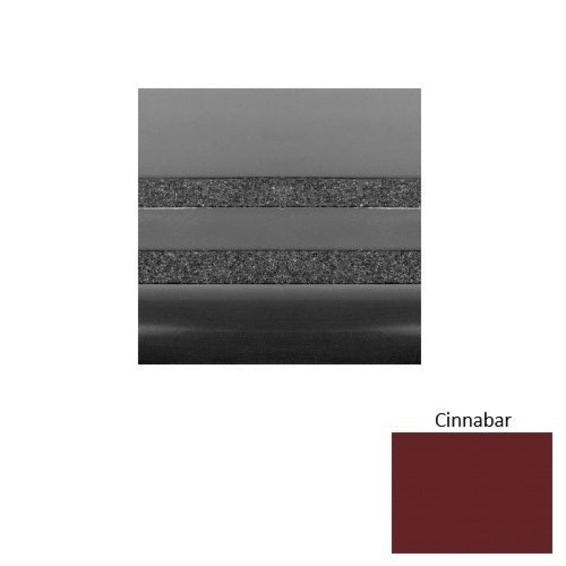 Solid 51 Cinnabar Light Duty With Two 3/4 Inch Strips Rubber (Rd) With Safety Yellow Abrasive Strip Stair Tread - Smooth