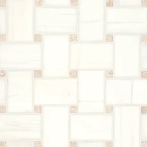 Jumbo Dolomite & White Sand Dot Marble Mosaic