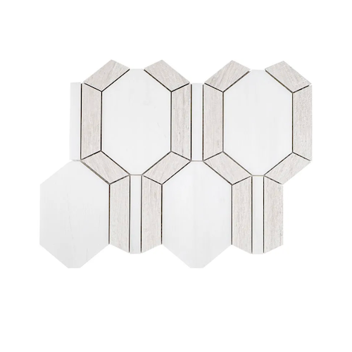 Rotunda Beige Marble & Porcelain Mosaic - Octagon - Honed & Matte