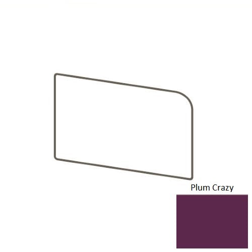 Color Wheel Classic Plum Crazy Ceramic Wall Trim - 3" X 6" Bullnose Corner Left - Semi Gloss